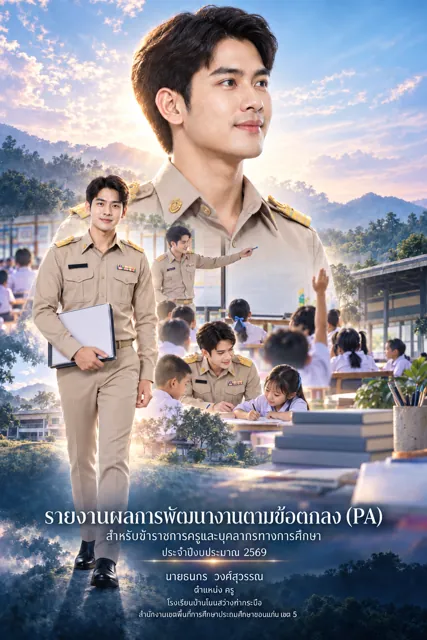 ตัวอย่างปก PA2 ครูชาย ที่สร้างด้วย ChatGPT จาก prompt นี้